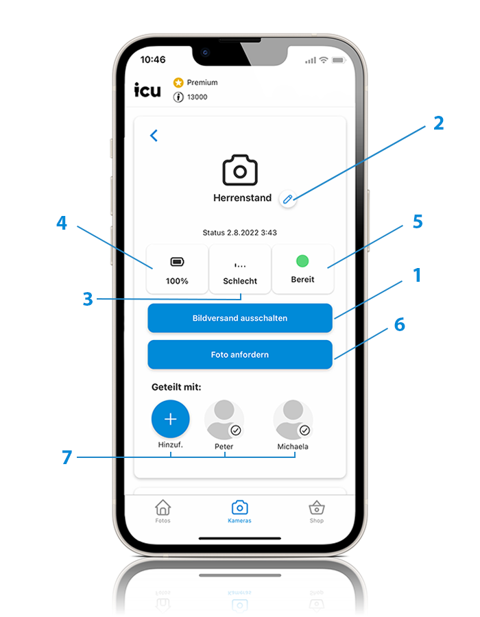 icuapp ajustes de la cámara